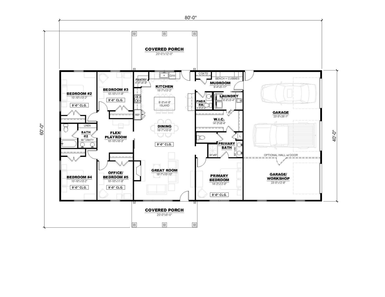 Ranch House Plan - Cassidy 3 27696 - 1st Floor Plan