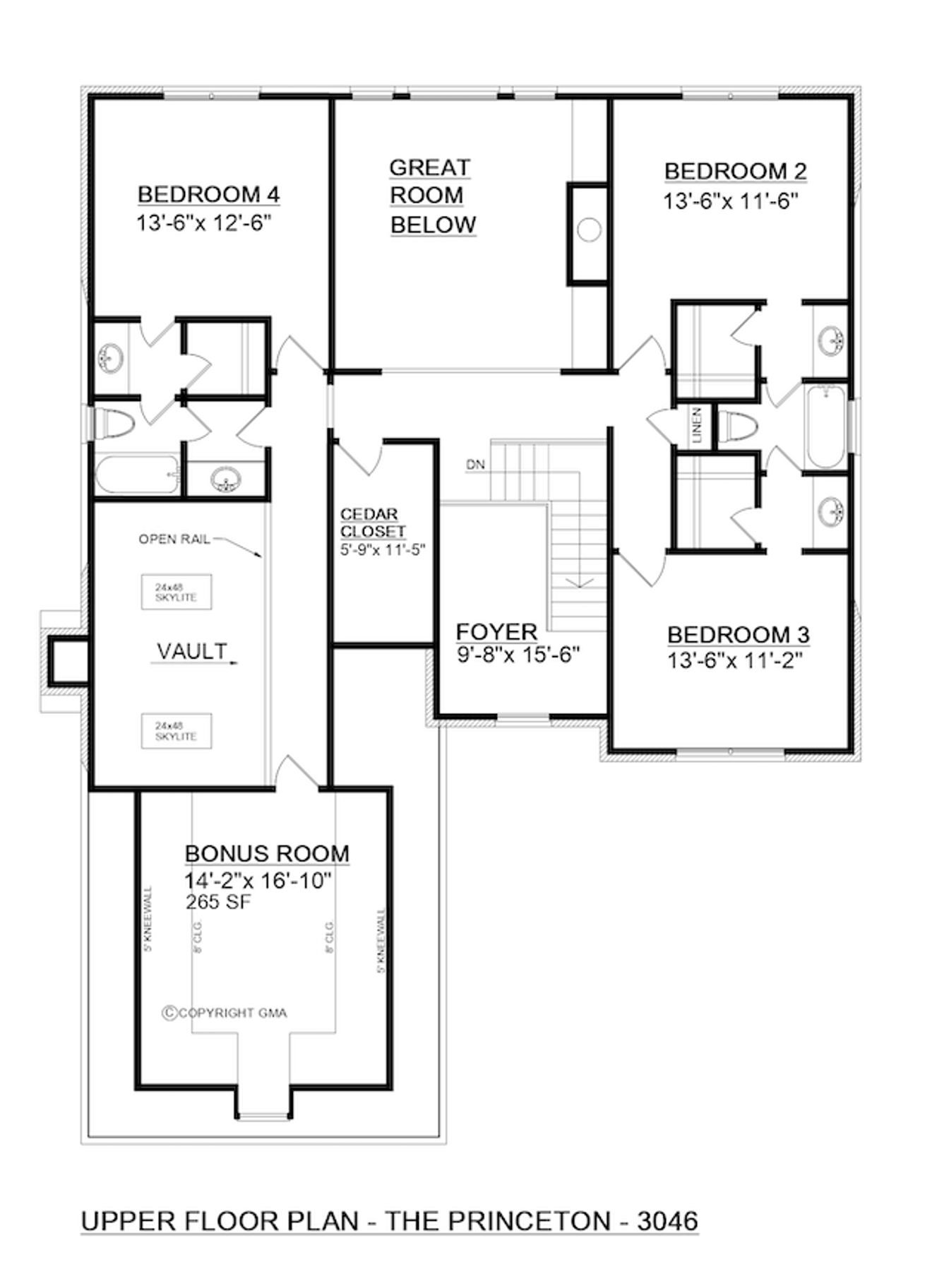 Secondary Image - Classic House Plan - Princeton 53683 - 2nd Floor Plan