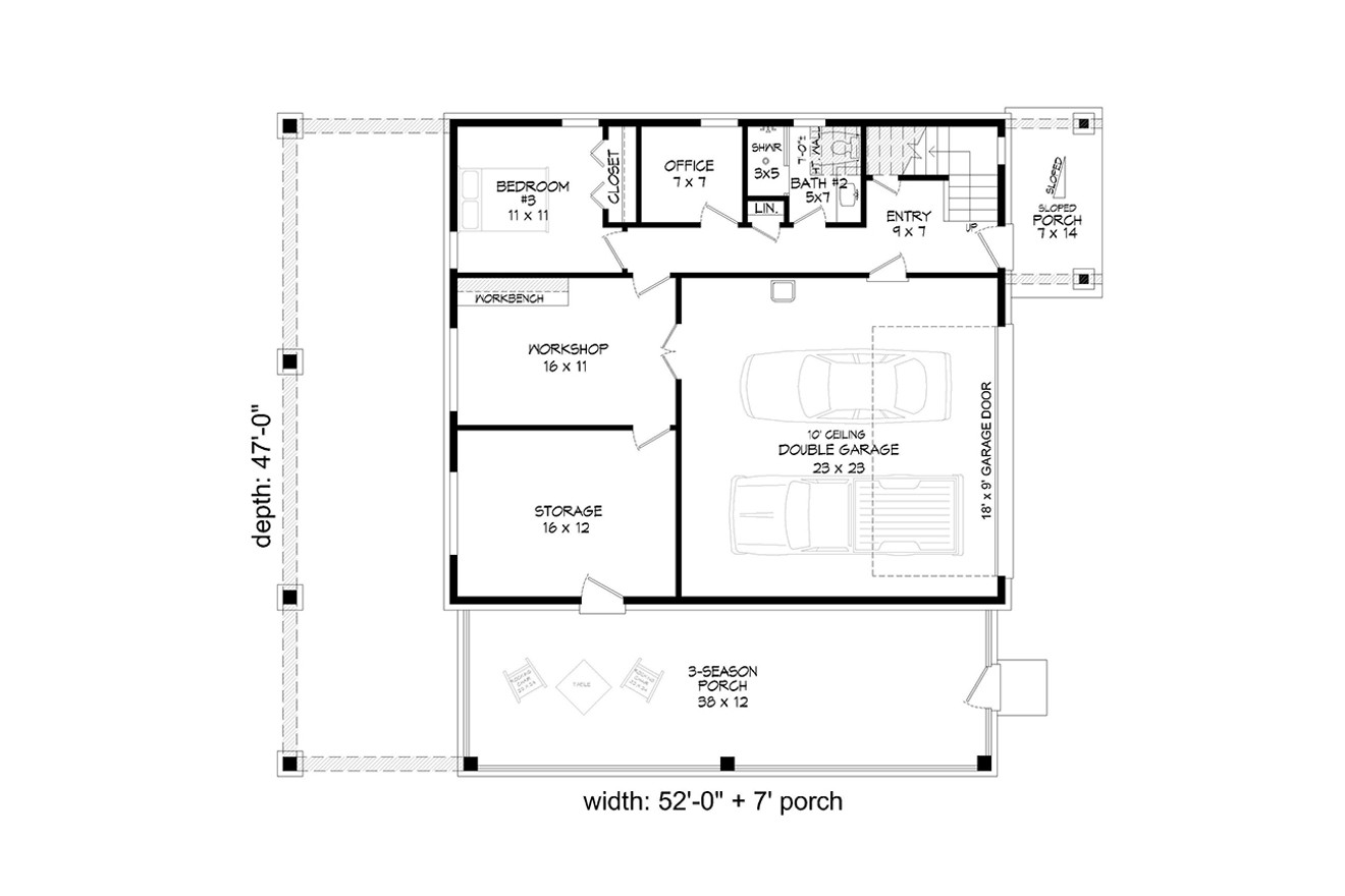 Modern House Plan - Eagle River Lakehouse 39328 - 1st Floor Plan