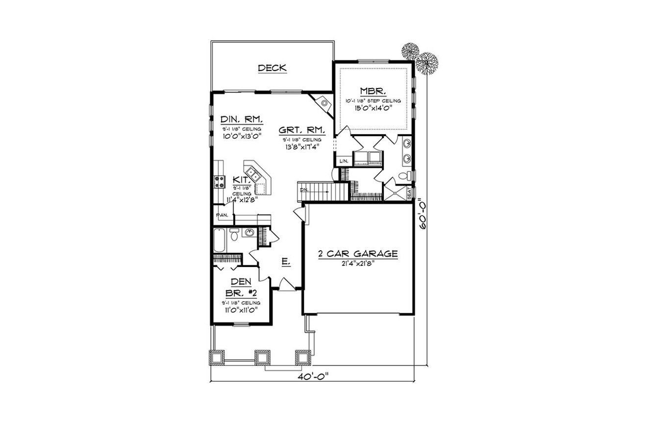 Craftsman House Plan - 37649 - 1st Floor Plan