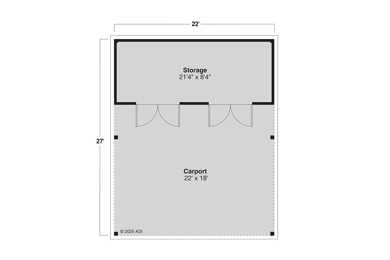Traditional House Plan - Carport 61851 - 1st Floor Plan