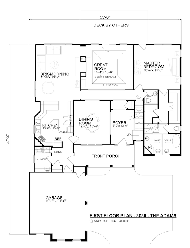 Cape Cod House Plan - Adams 38858 - 1st Floor Plan