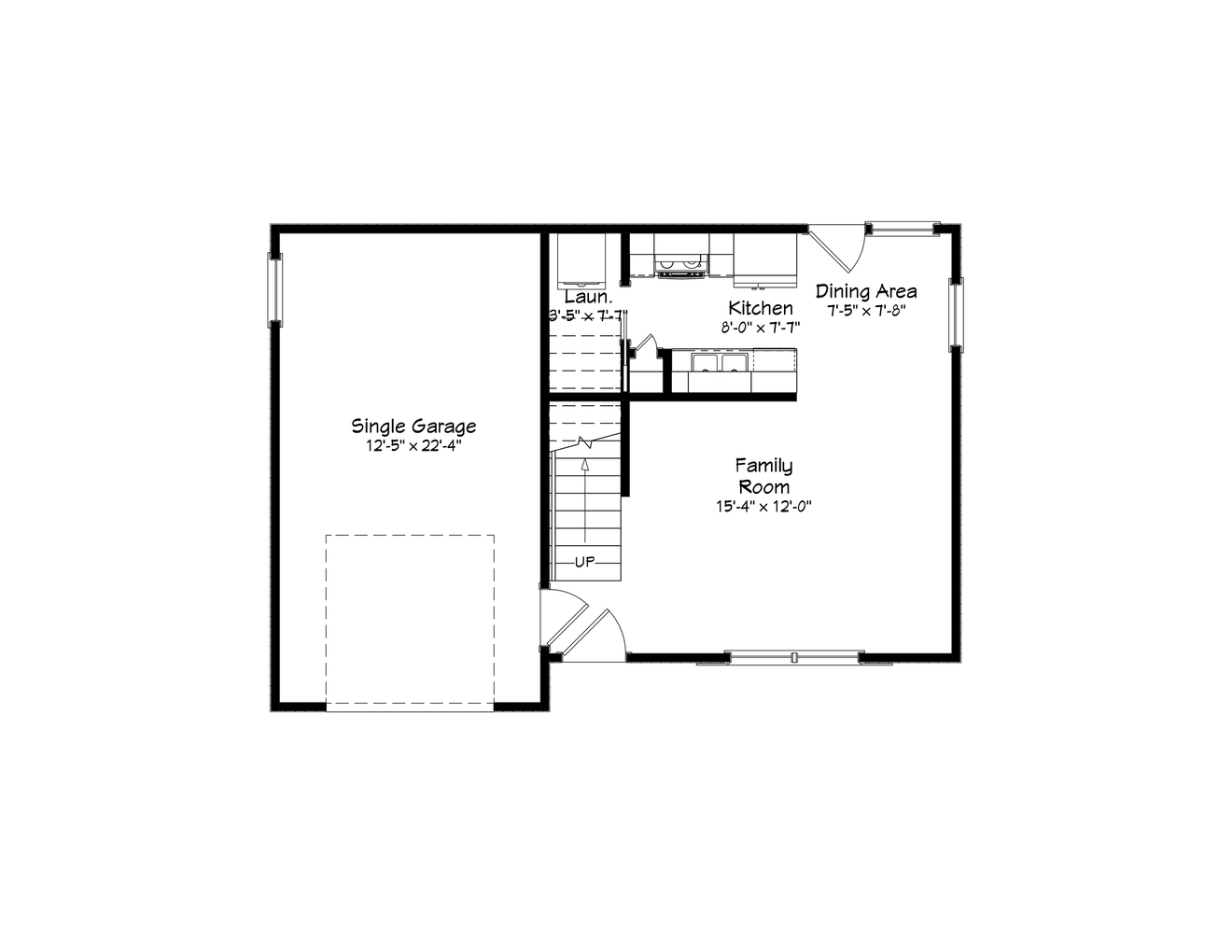 Cottage House Plan - 47589 - 1st Floor Plan