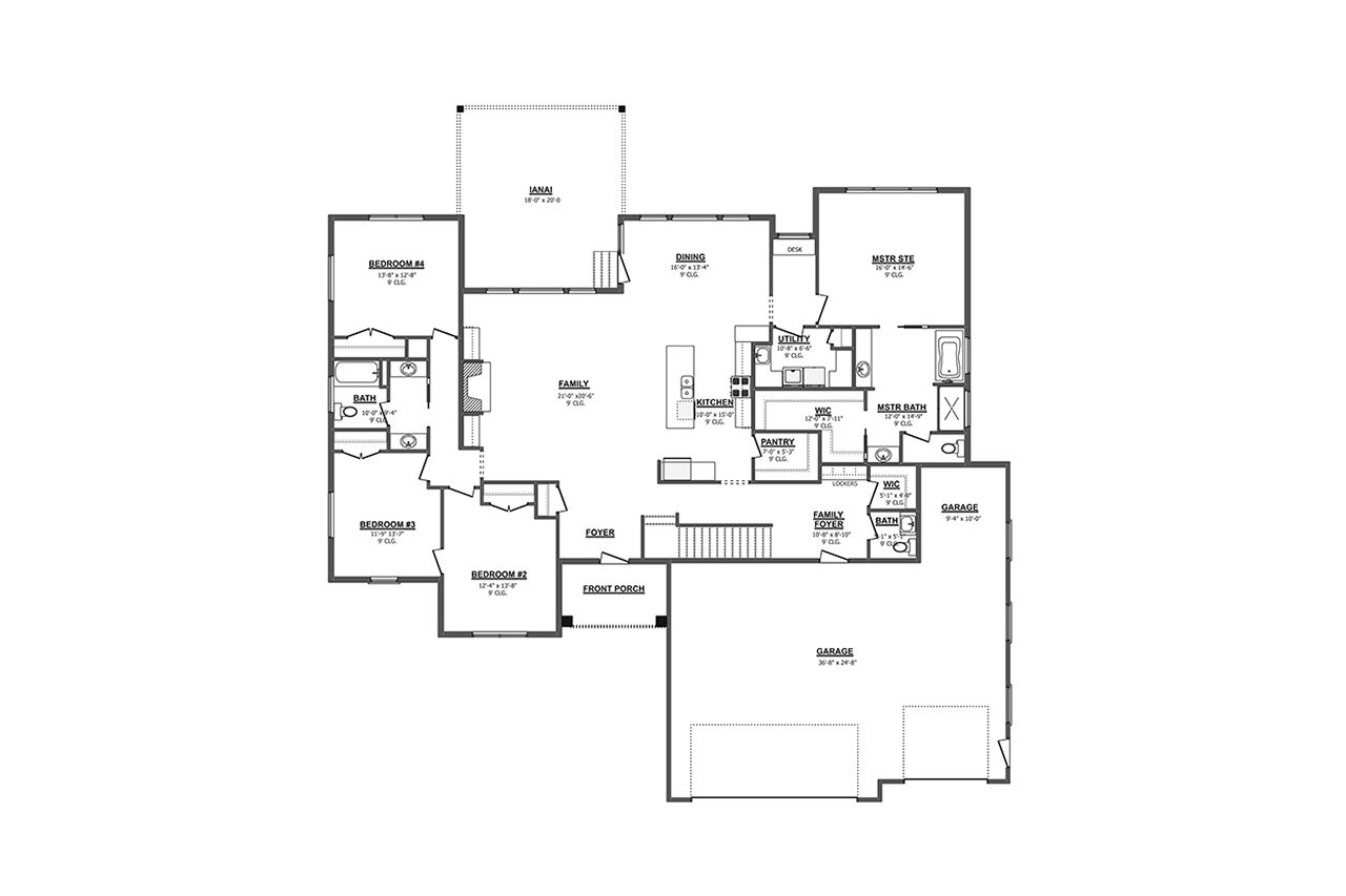 Country House Plan - 36275 - 1st Floor Plan