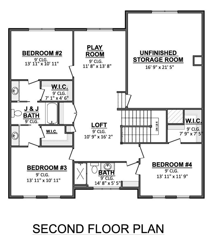 Farmhouse House Plan - 85181 - 2nd Floor Plan