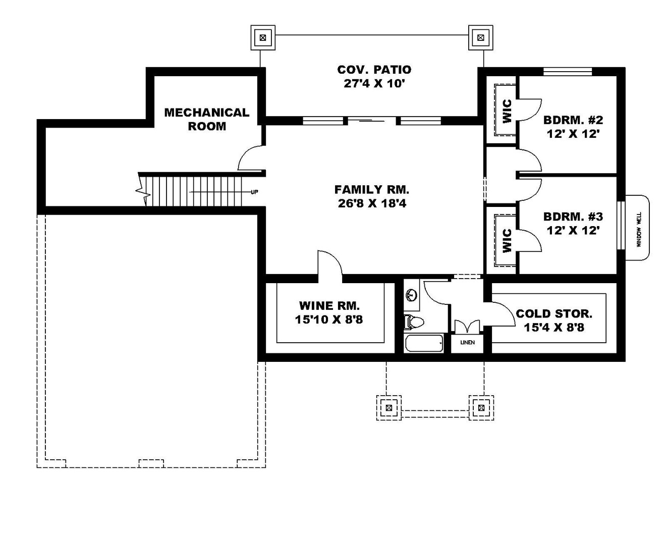 Craftsman House Plan - 40284 - Basement Floor Plan