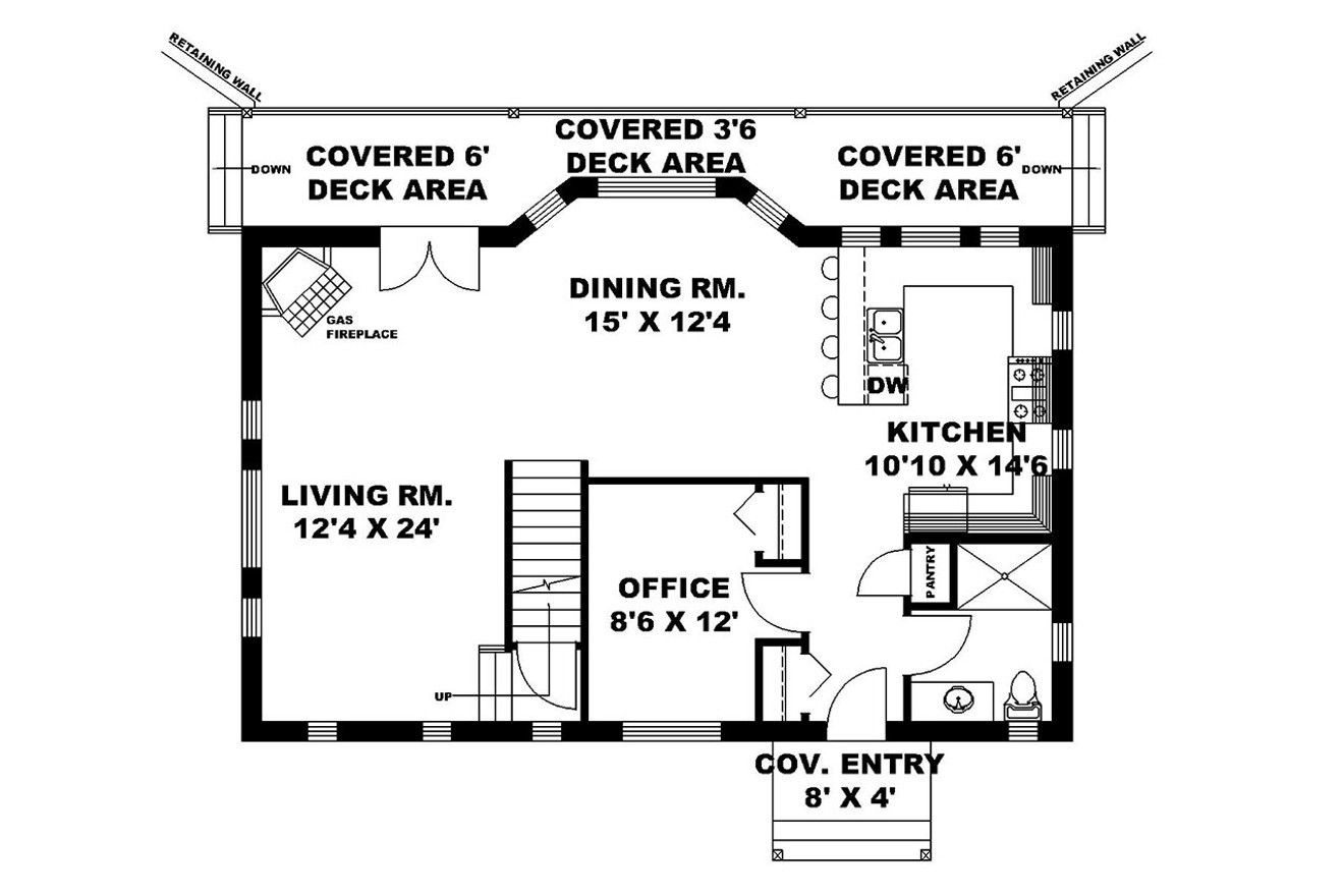 Cottage House Plan - 55625 - 1st Floor Plan