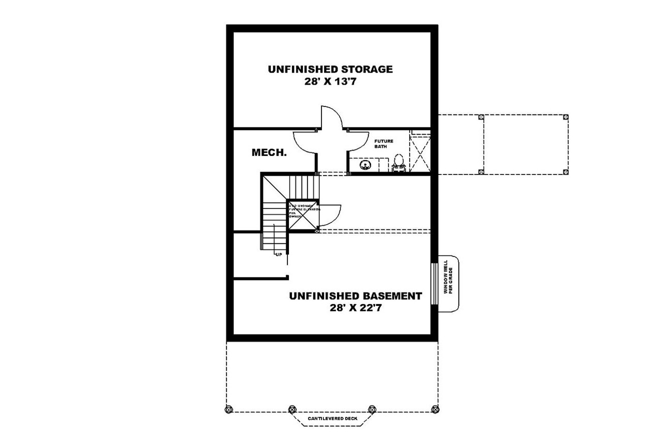 Mountain Rustic House Plan - 87649 - Basement Floor Plan
