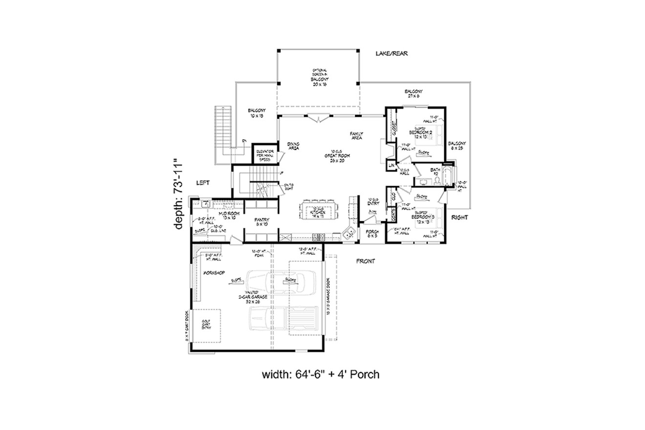 Modern House Plan - Sunset Bay 41391 - 1st Floor Plan