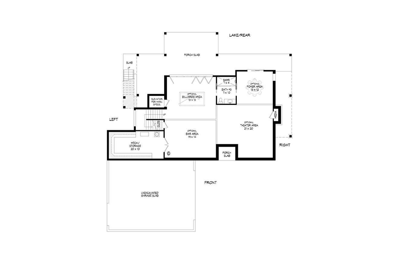 Modern House Plan - Sunset Bay 41391 - Basement Floor Plan