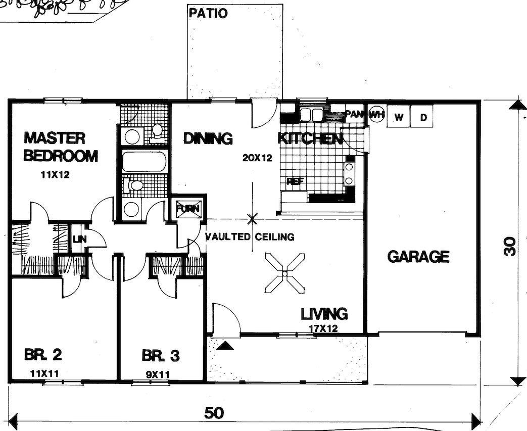 Ranch House Plan - Ranch A 21558 - 1st Floor Plan