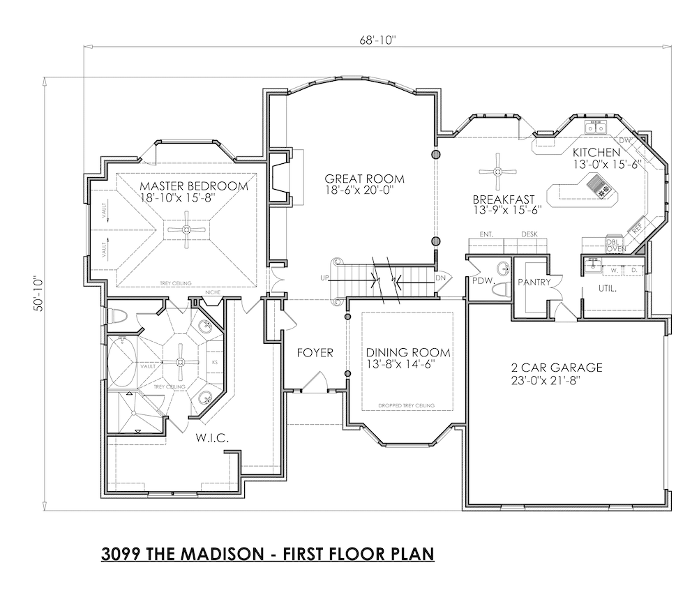 Traditional House Plan - Madison 55517 - 1st Floor Plan