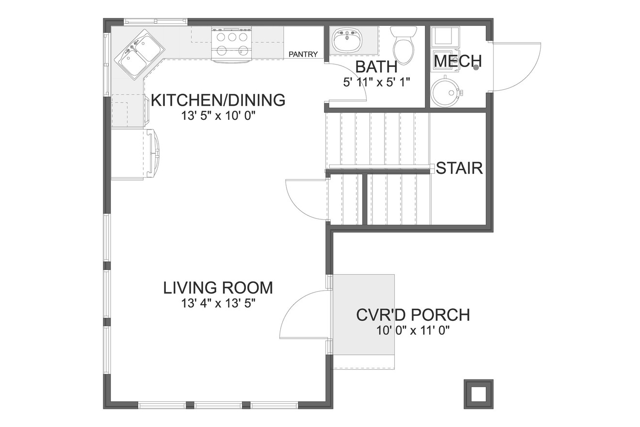 Modern House Plan - Kretschmer ADU 87359 - 1st Floor Plan