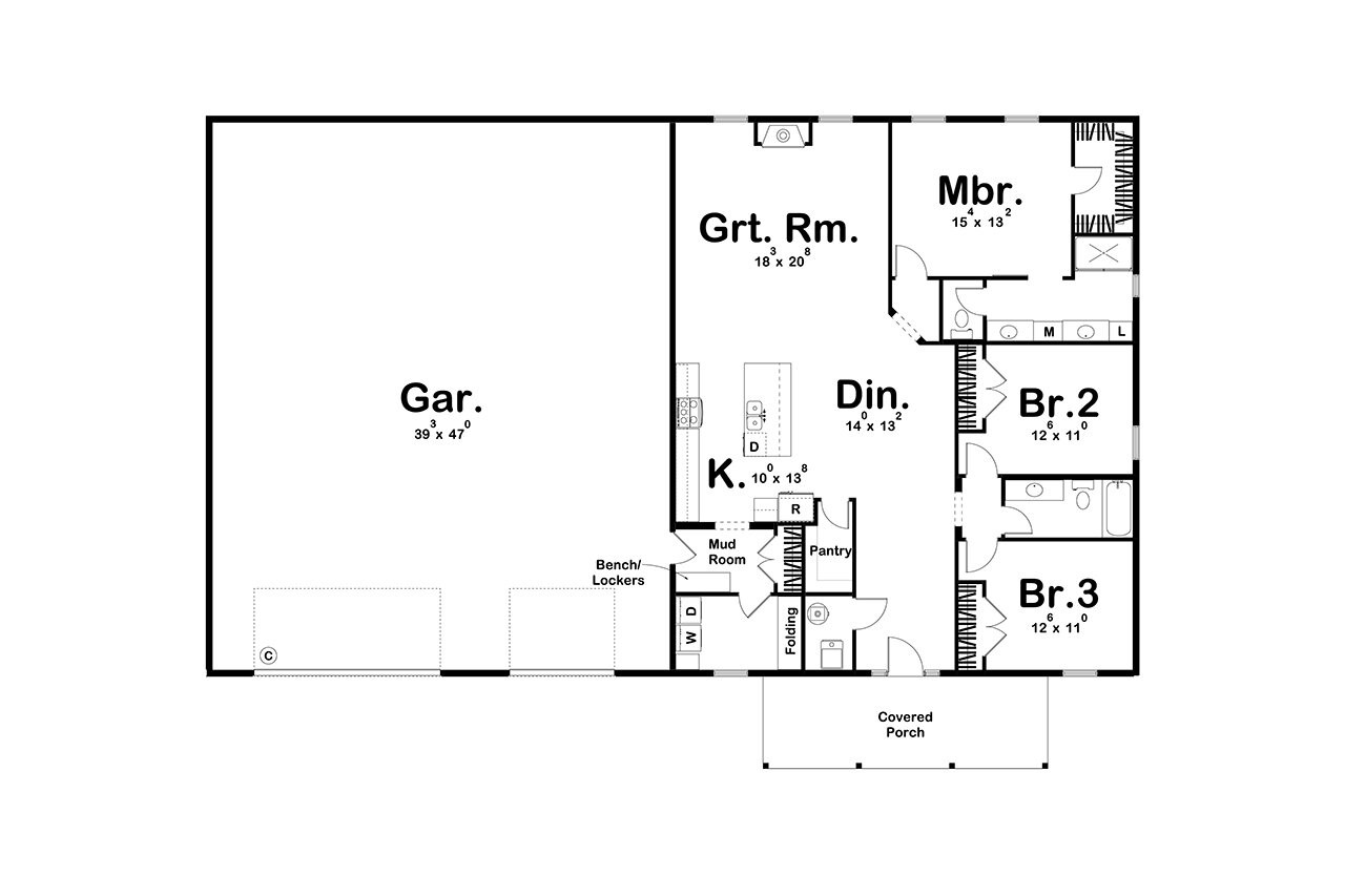 Country House Plan - Grand Valley 38658 - 1st Floor Plan