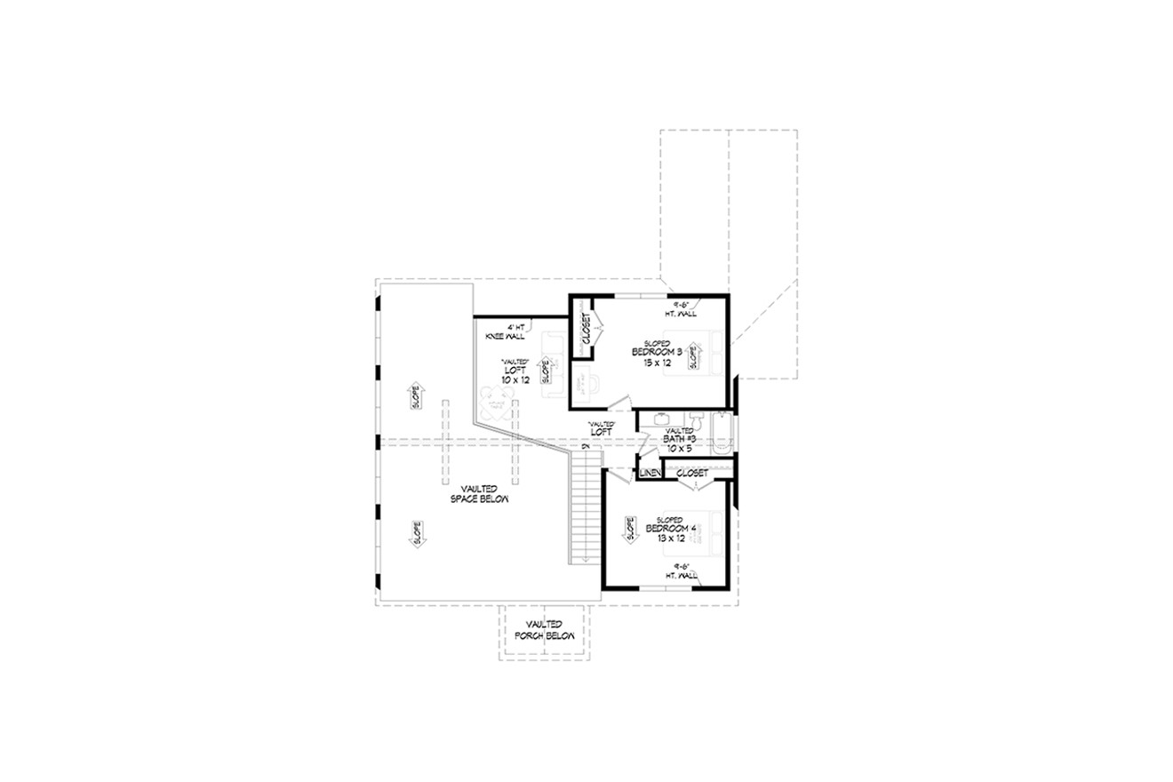 Secondary Image - Craftsman House Plan - Pine Haven Bay 71738 - 2nd Floor Plan
