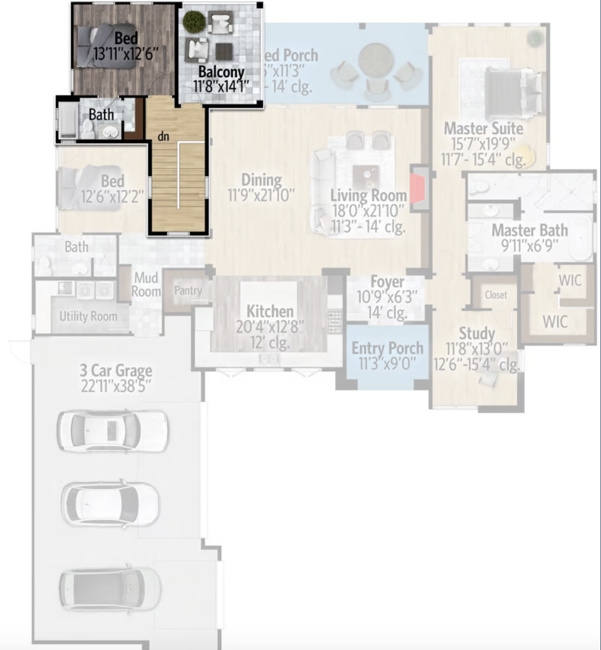 Modern House Plan - 55910 - 2nd Floor Plan