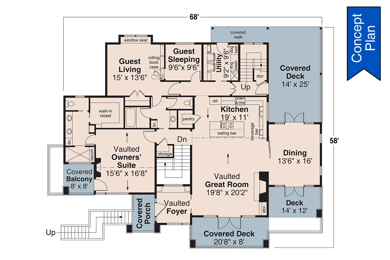 Contemporary House Plan - Lakeland 72813 - 1st Floor Plan