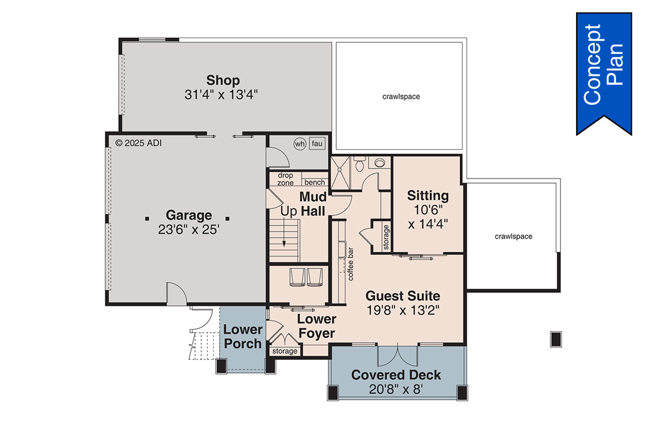 Contemporary House Plan - Lakeland 72813 - Basement Floor Plan