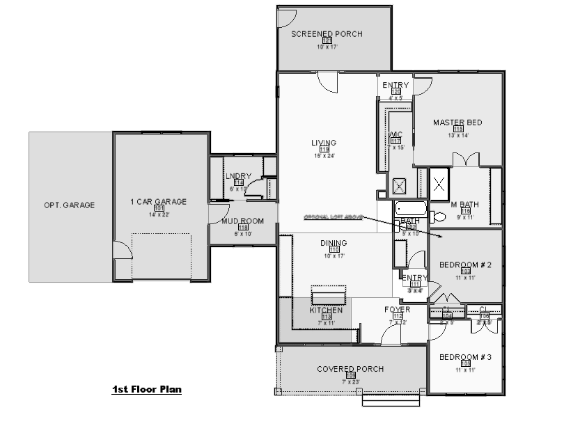Traditional House Plan - Port Washington 46255 - Optional Floor Plan