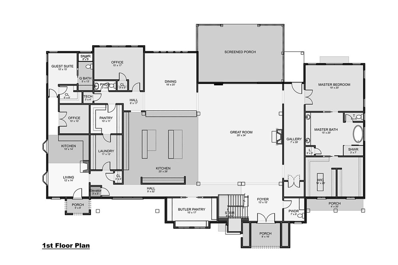 Modern House Plan - Bayport 15464 - 1st Floor Plan