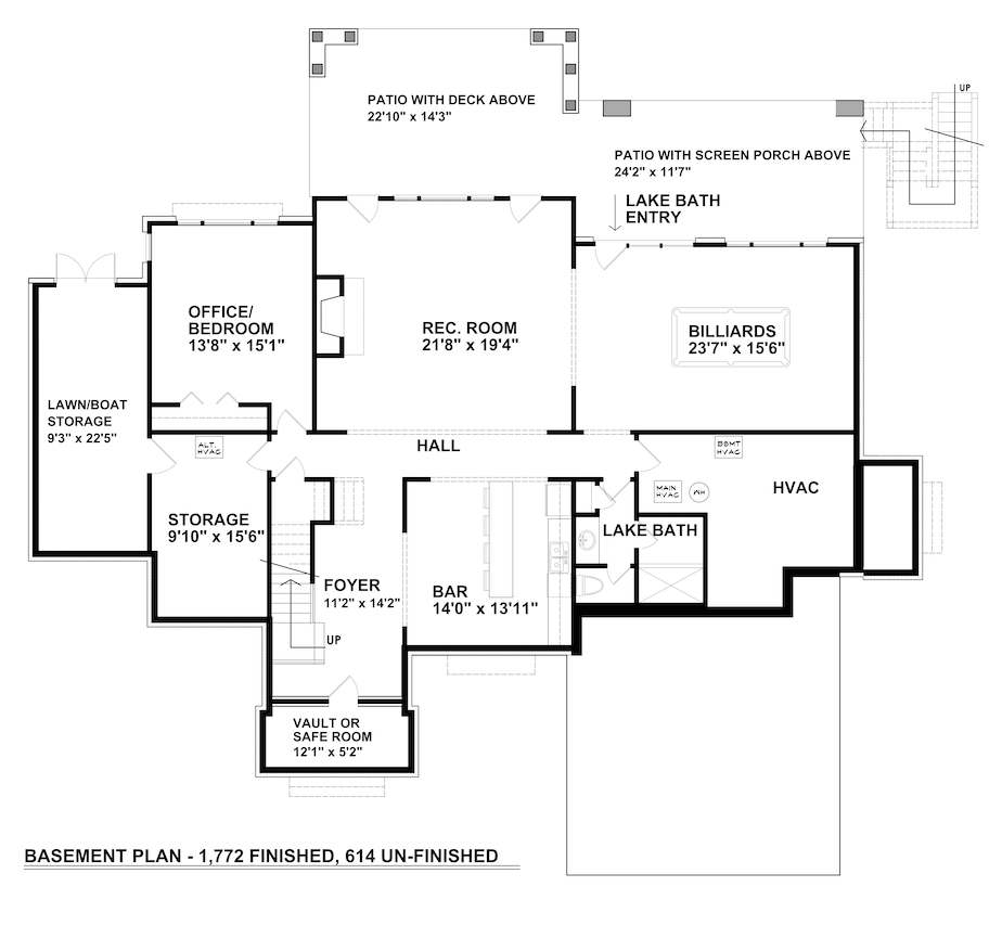 Traditional House Plan - Mountain Lake House 85632 - Basement Floor Plan