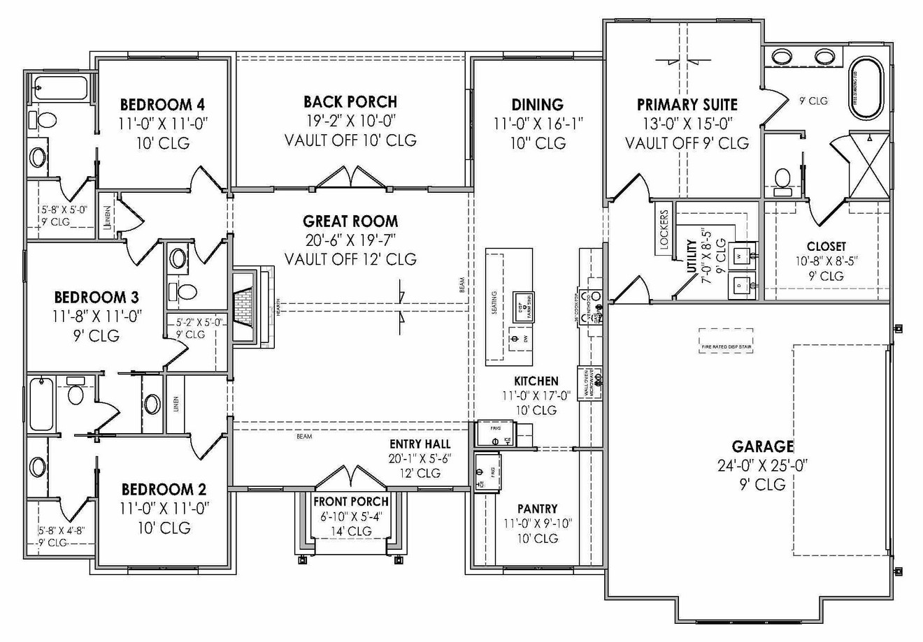 French Country House Plan - 33218 - 1st Floor Plan