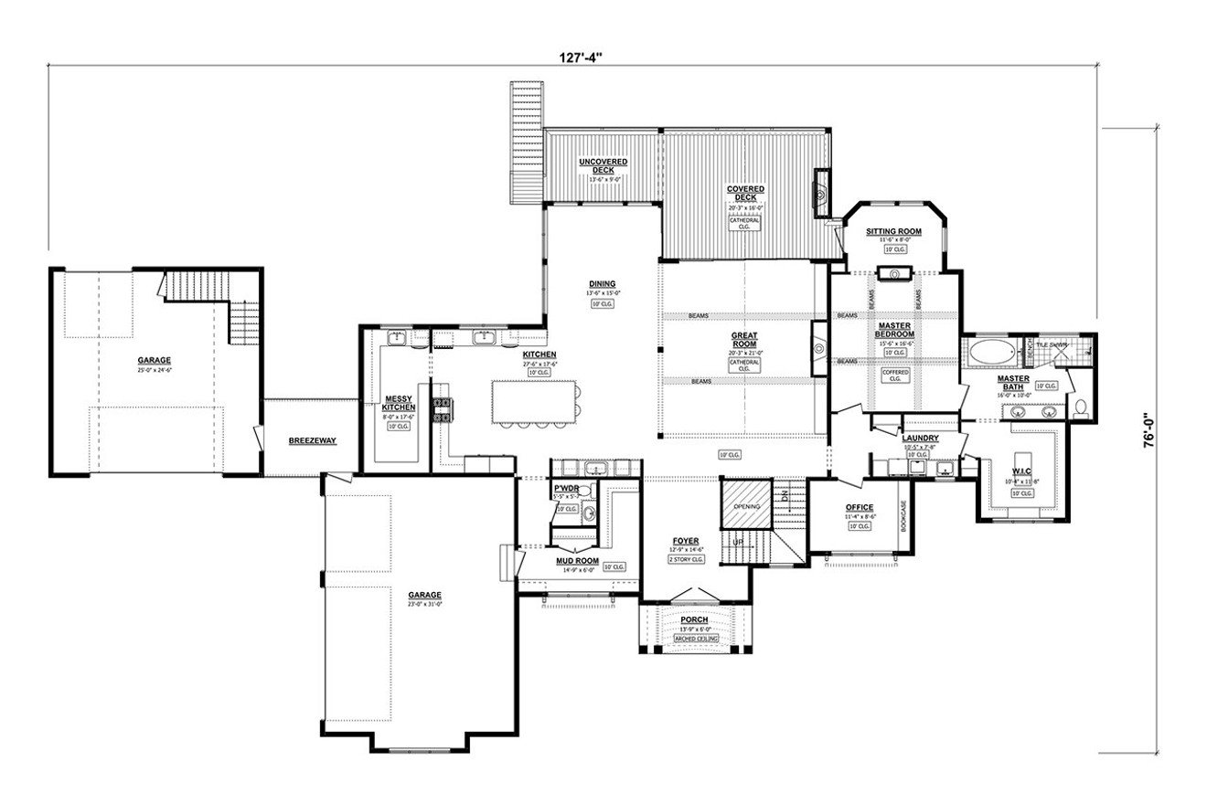Country House Plan - 81683 - 1st Floor Plan