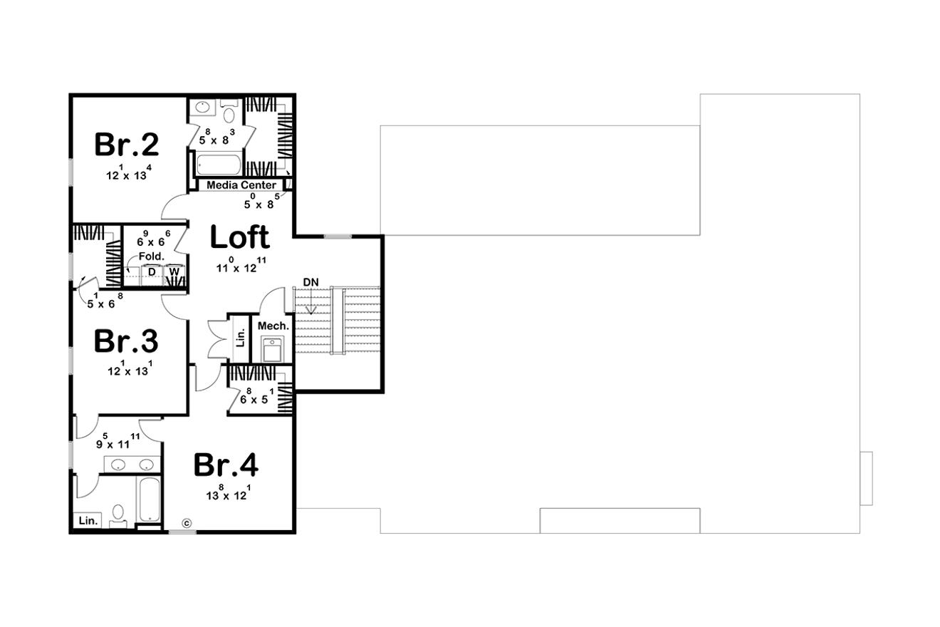 Modern House Plan - White Plains 20890 - 2nd Floor Plan