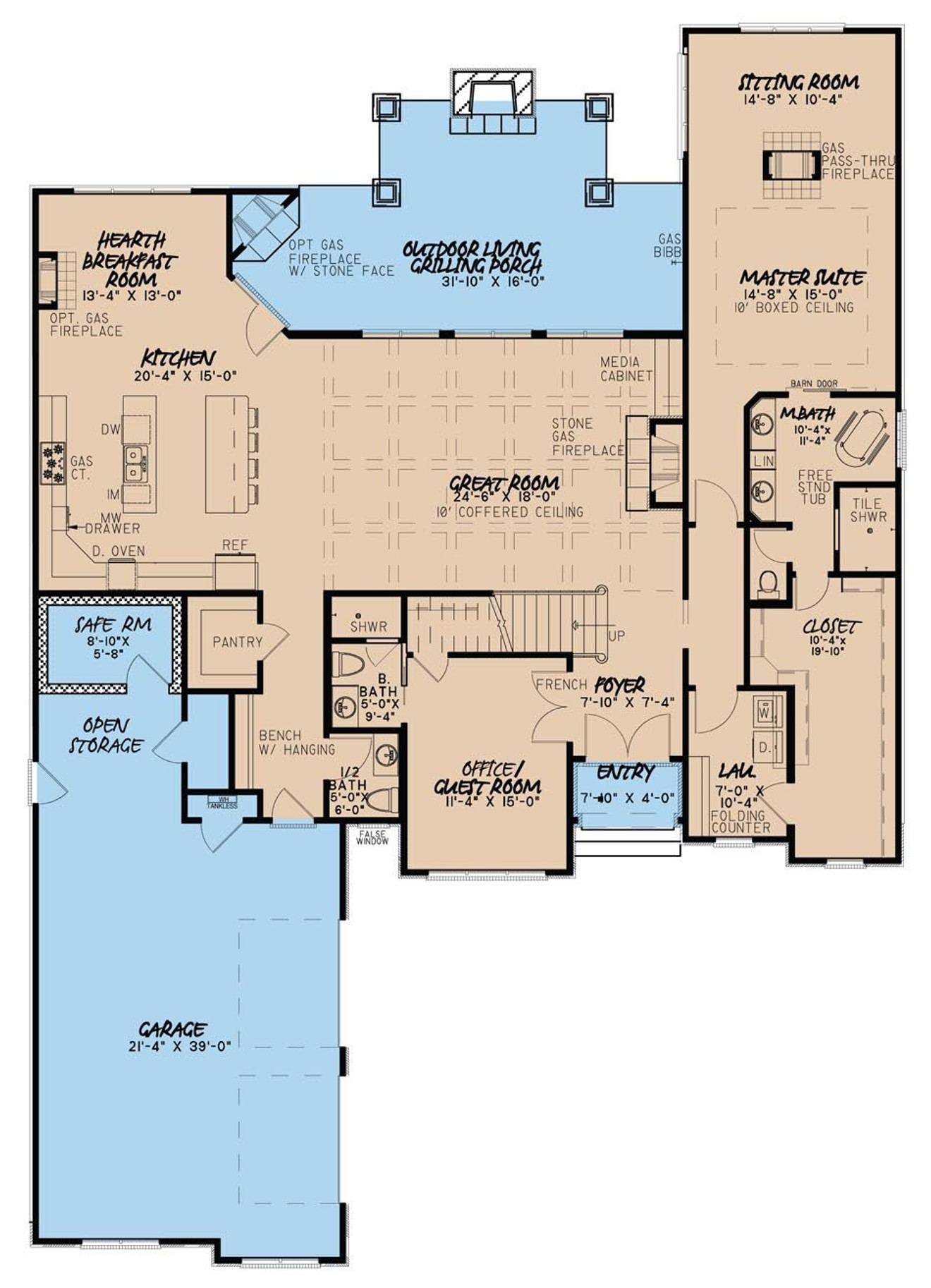 French Country House Plan - St. Austin Place 28694 - 1st Floor Plan