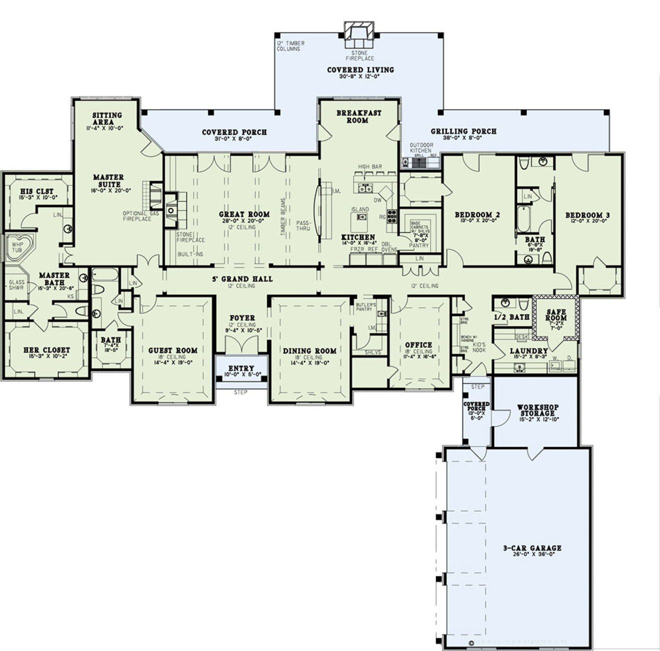Classic House Plan - Callista 79154 - 1st Floor Plan