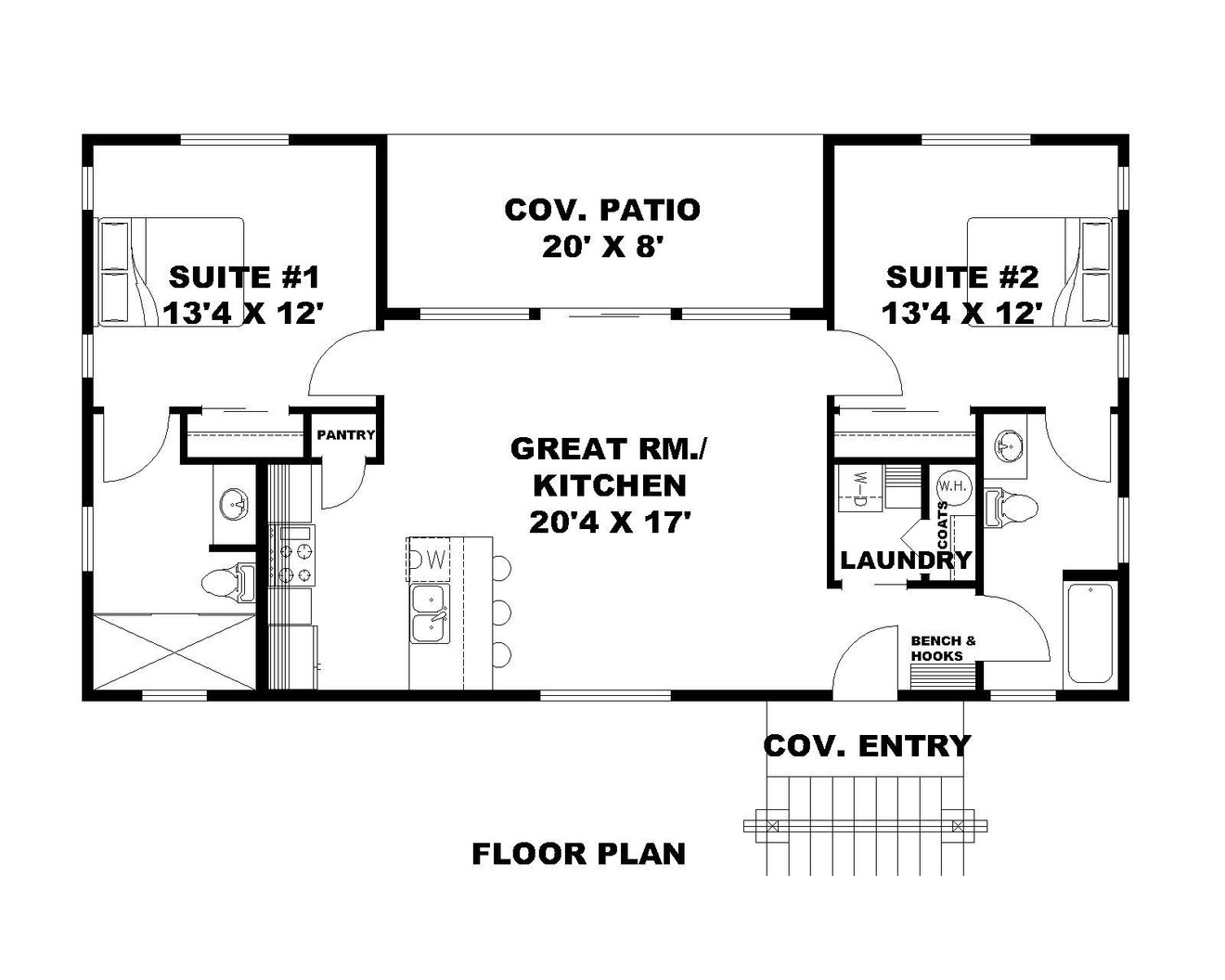 Prairie House Plan - 34873 - 1st Floor Plan