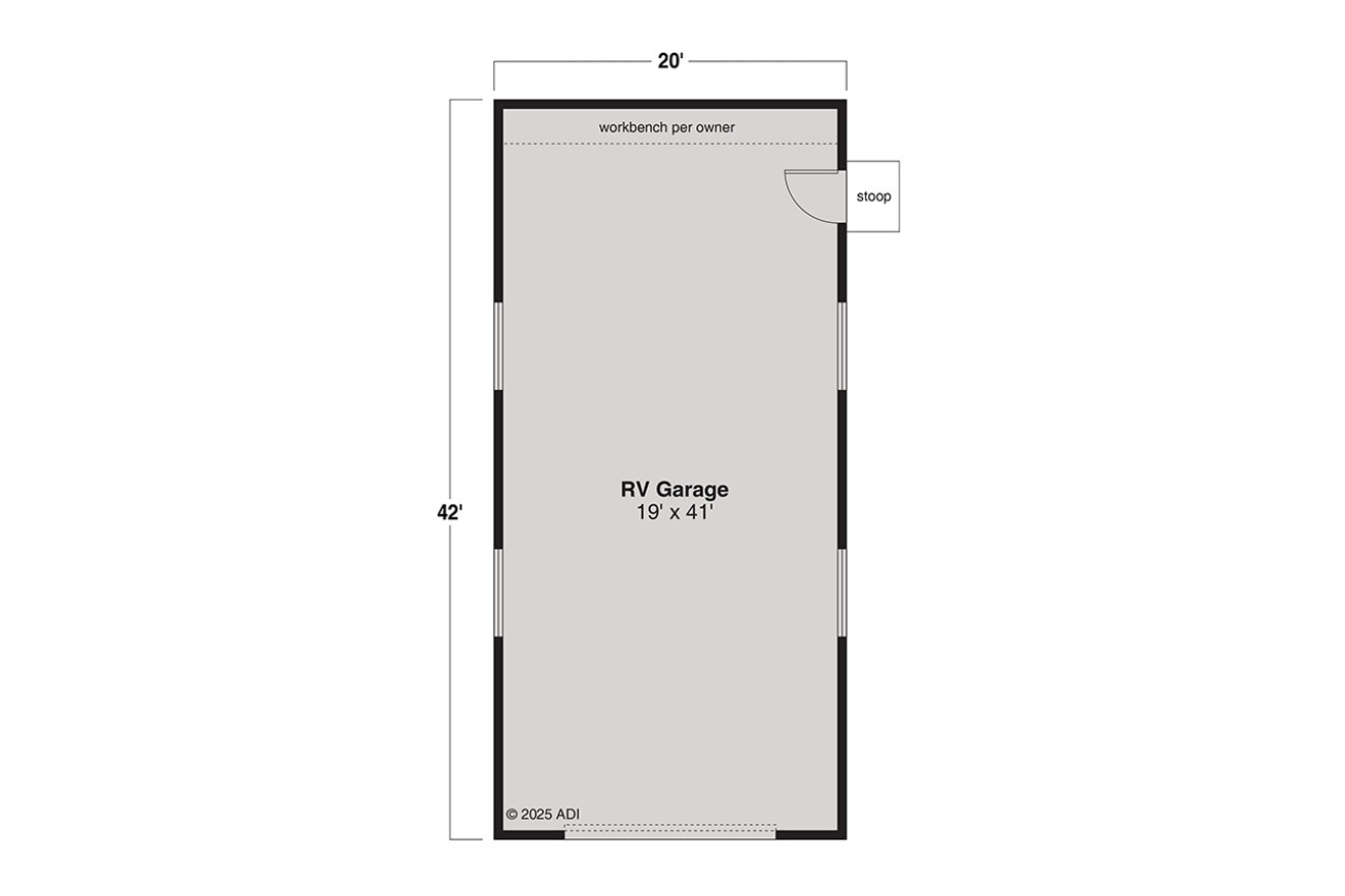 Traditional House Plan - RV Garage 53692 - 1st Floor Plan