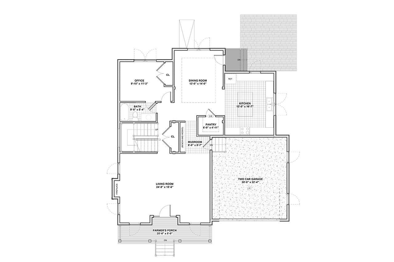 Farmhouse House Plan - Silver Lake 63818 - 1st Floor Plan