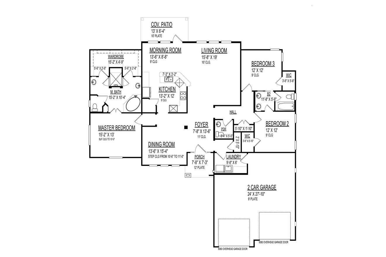 Traditional House Plan - 74367 - 1st Floor Plan