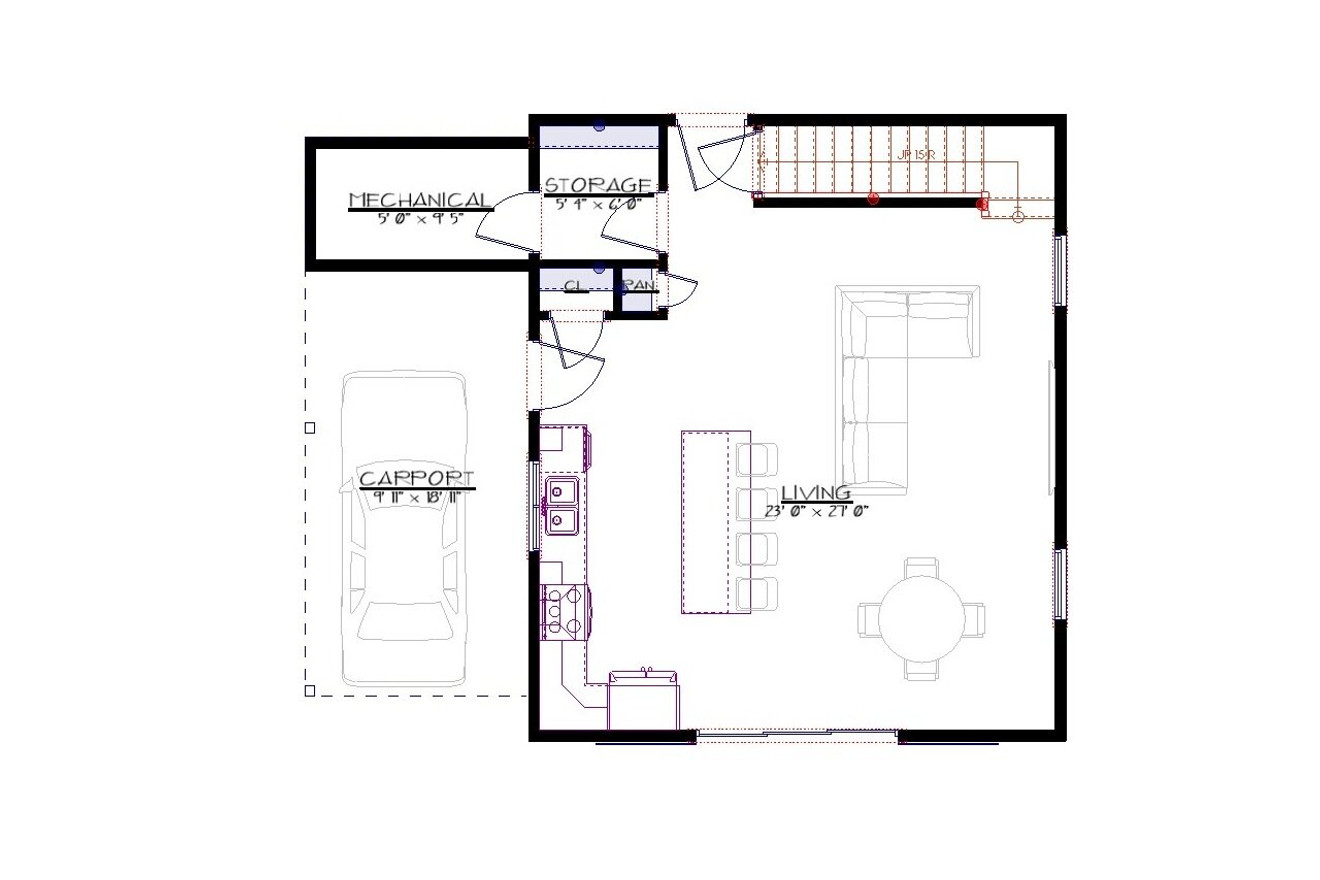 Mountain Rustic House Plan - Kennebec II 30204 - 1st Floor Plan
