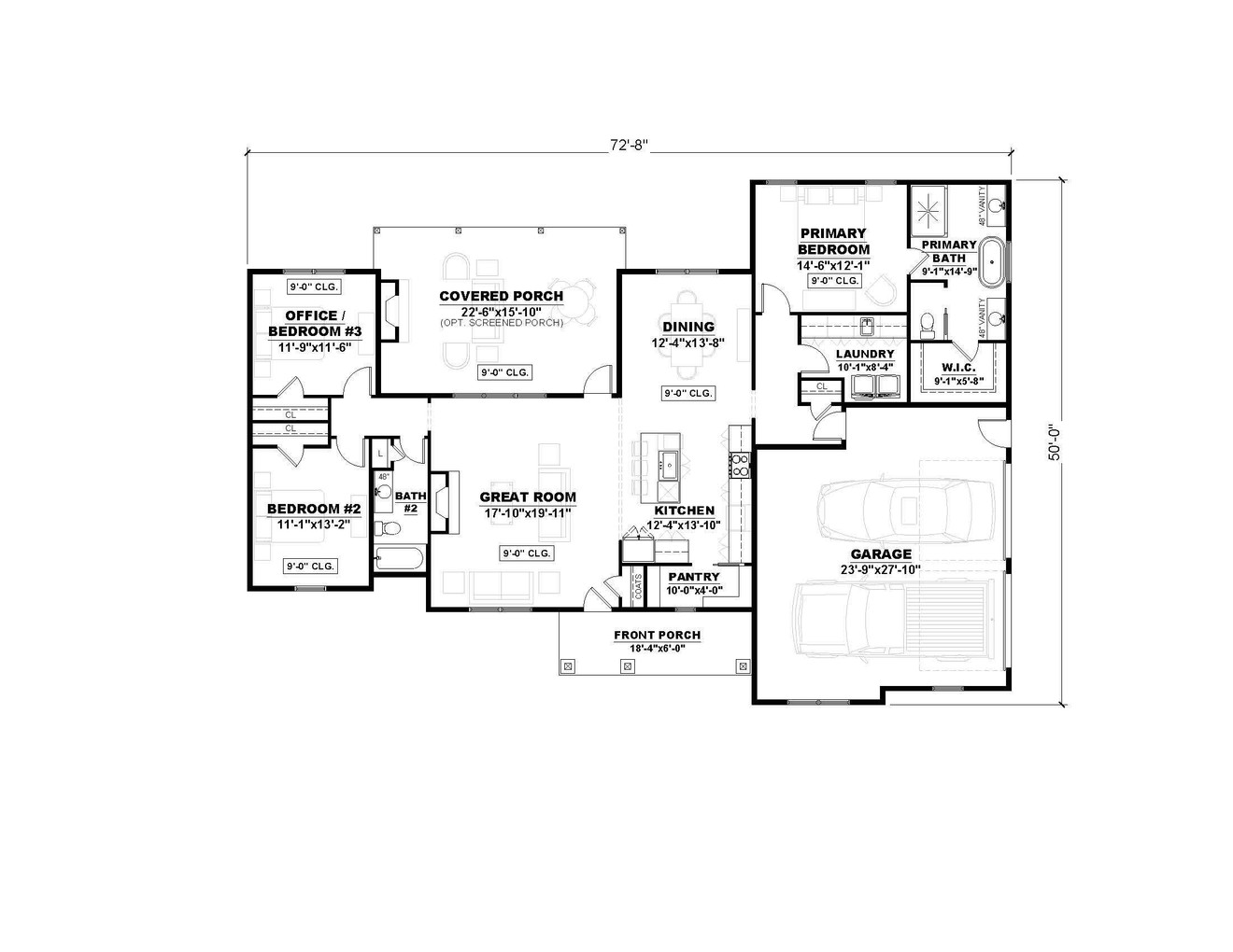 Farmhouse House Plan - Harrell 2 89144 - 1st Floor Plan