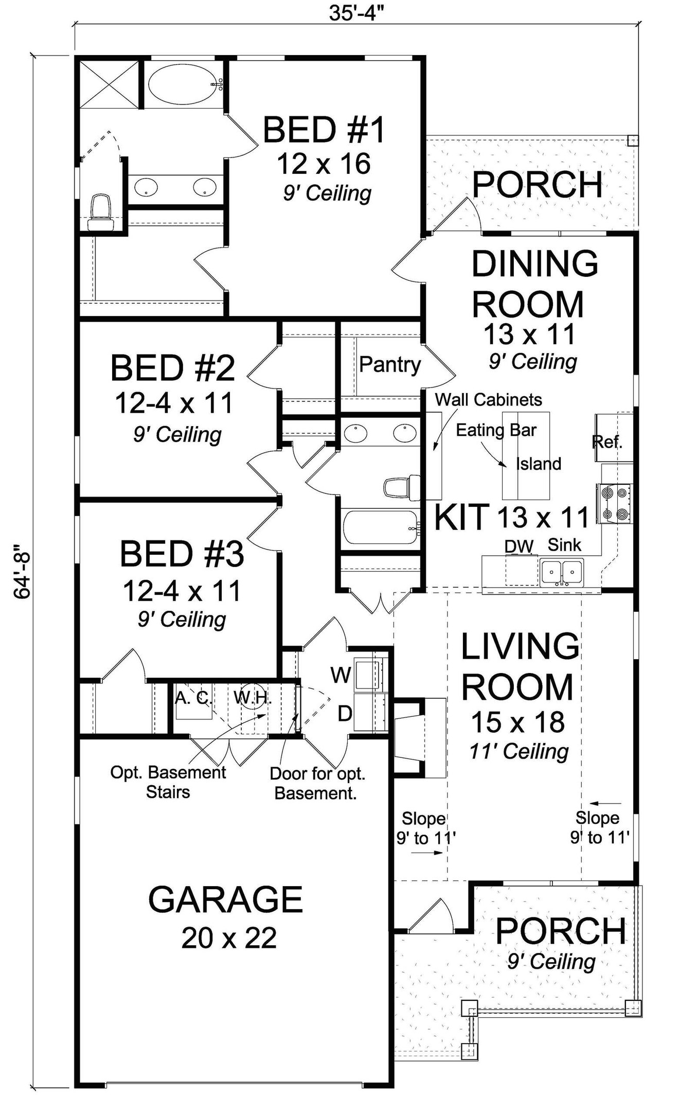 Traditional House Plan - Lakeview 53271 - 1st Floor Plan