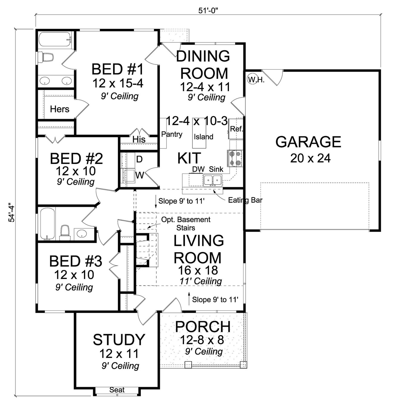 Traditional House Plan - Pine Cottage 94913 - 1st Floor Plan