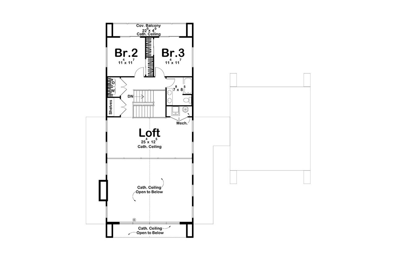 Modern House Plan - Hazelwood 84136 - 2nd Floor Plan