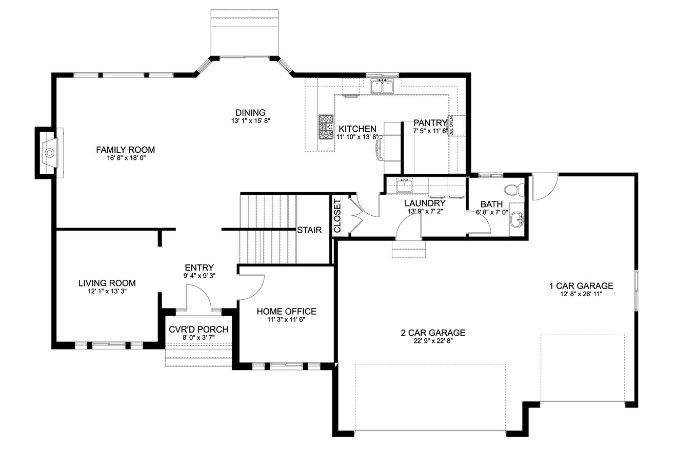 Traditional House Plan - Barrett 10755 - 1st Floor Plan