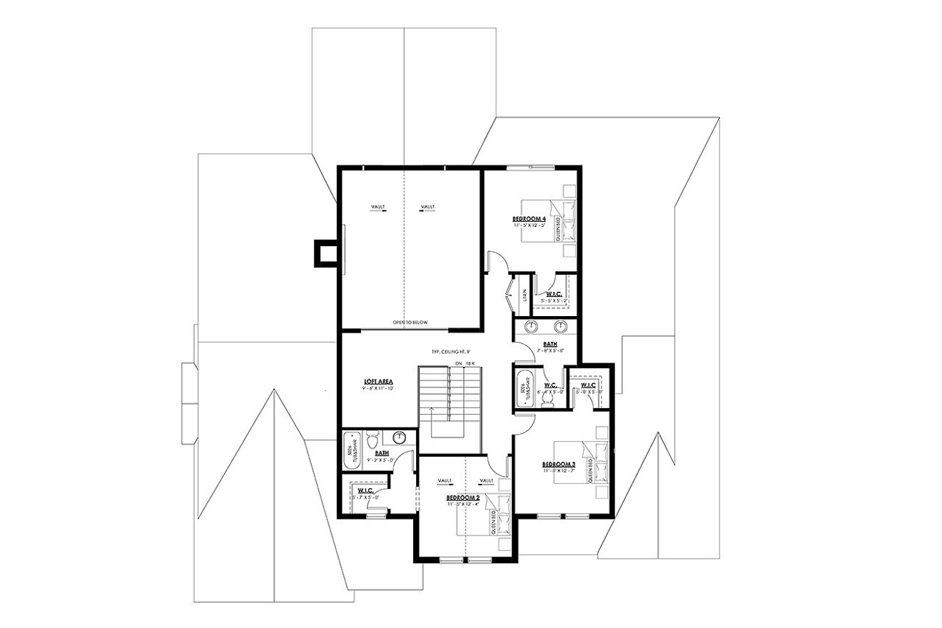 Secondary Image - Craftsman House Plan - Stapleton 41681 - 2nd Floor Plan