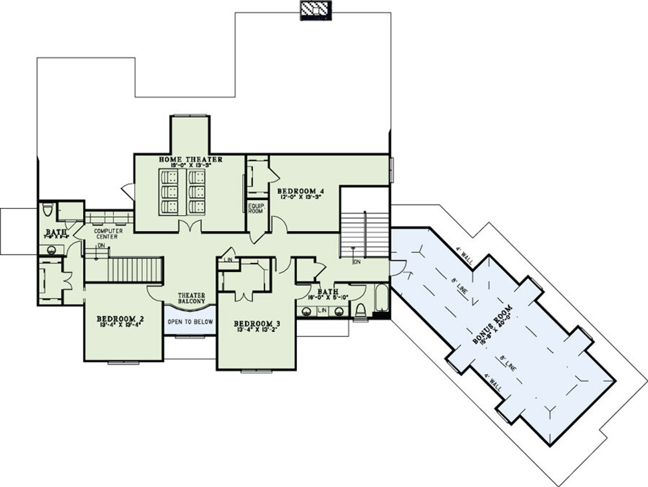 Classic House Plan - Evania Place 19406 - 2nd Floor Plan