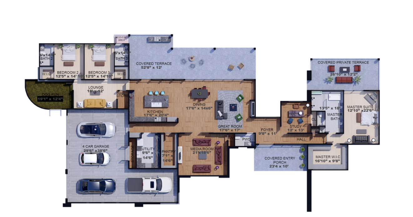 Contemporary House Plan - 10931 - 1st Floor Plan