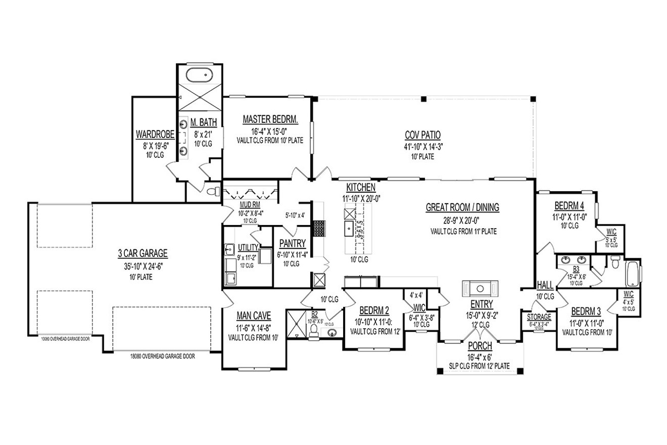 Farmhouse House Plan - 23319 - 1st Floor Plan