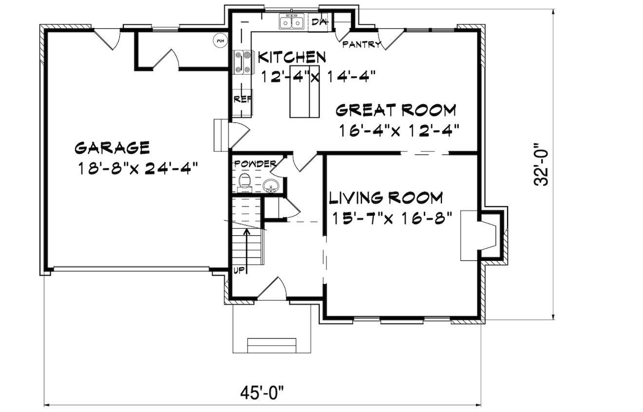 Traditional House Plan - Hartford  59634 - 1st Floor Plan