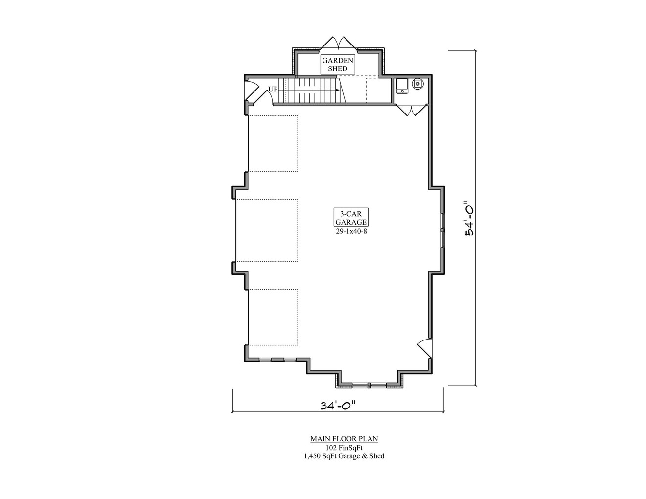 Craftsman House Plan - Palisade - ADU 96730 - 1st Floor Plan