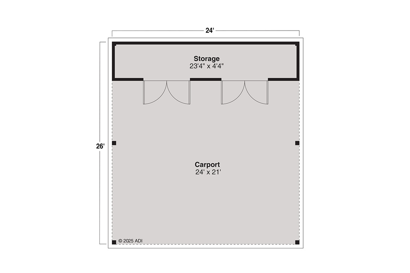 Craftsman House Plan - Carport 42527 - 1st Floor Plan