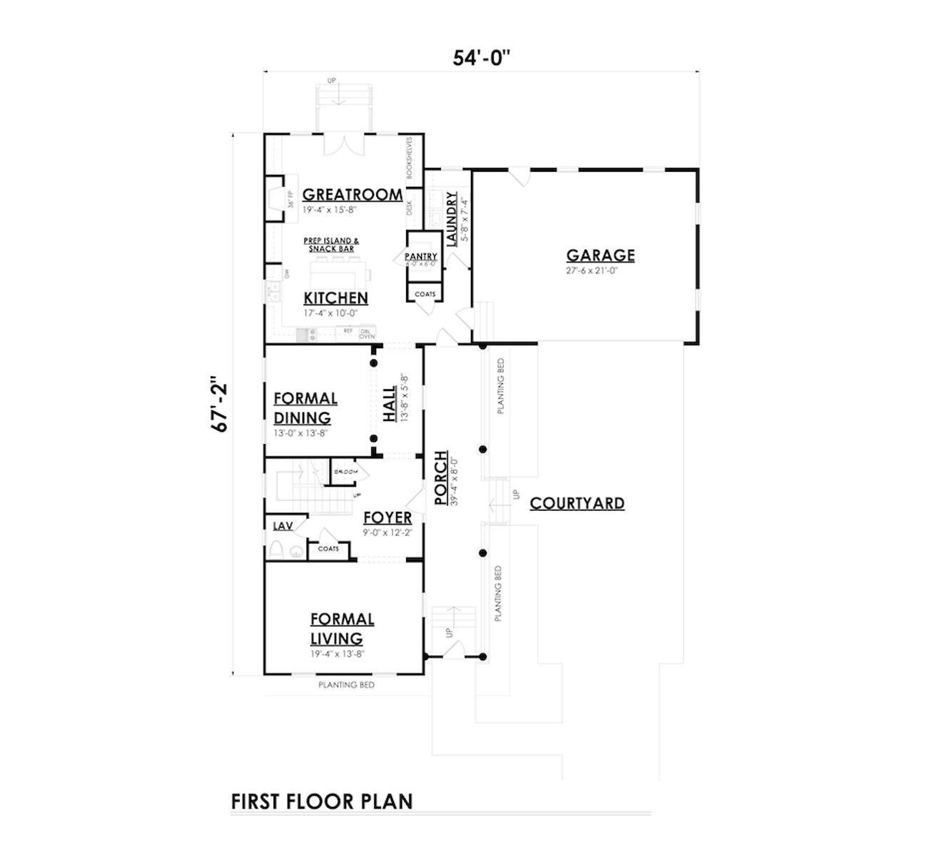 Classic House Plan - Charleston Avenue  24729 - 1st Floor Plan