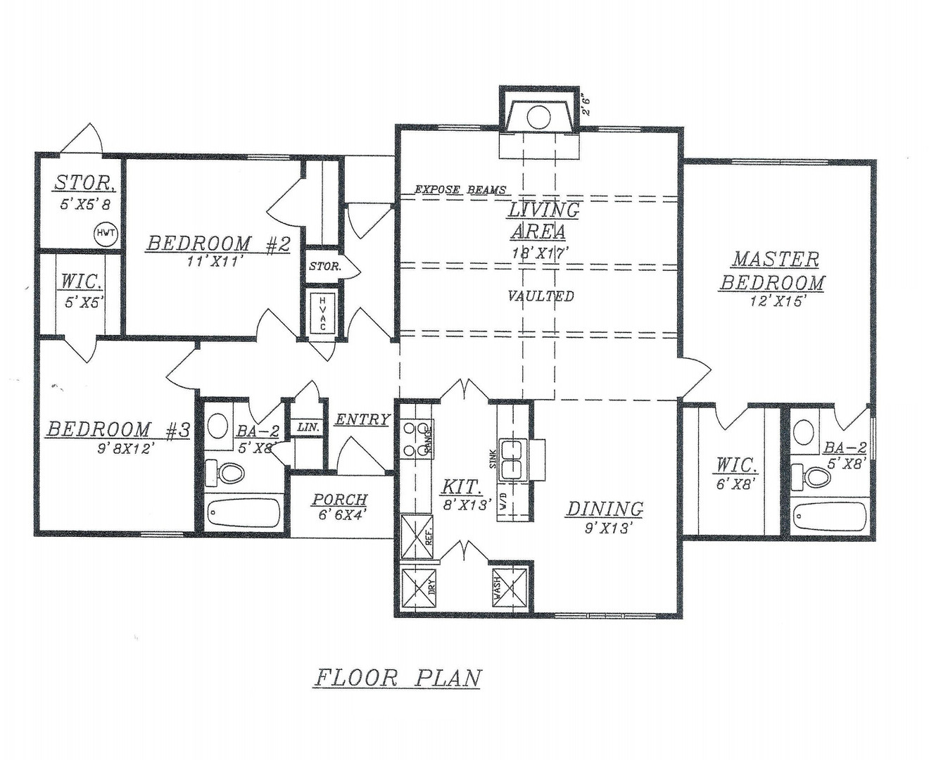 Traditional House Plan - 58525 - 1st Floor Plan