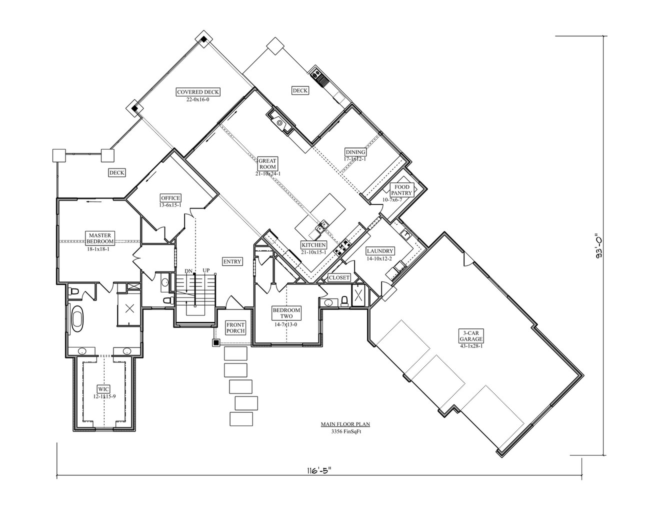 Modern House Plan - Rowley Downs 33086 - 1st Floor Plan